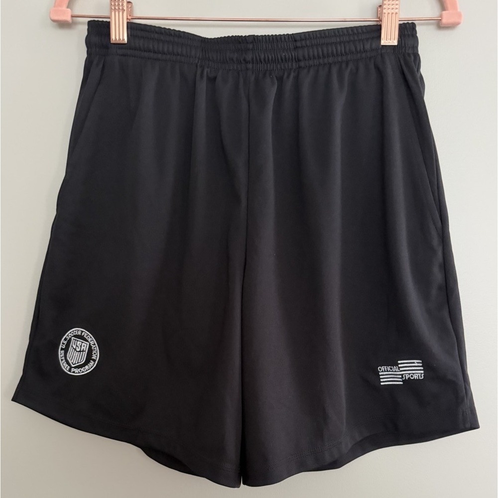 US Soccer Federation Referee Program Logo Shorts Black Size Medium